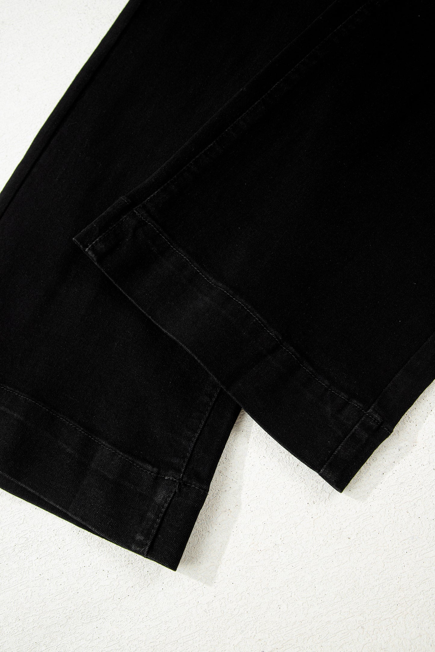 Black 2-Button High Waist Flared Bottom Jeans